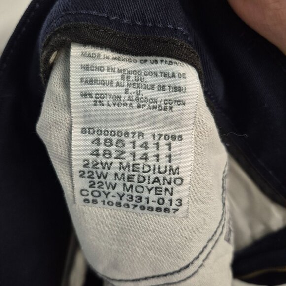 Lee Womens Relaxed Straight Leg Stretch Pants Navy Size 16W - Picture 8 of 8